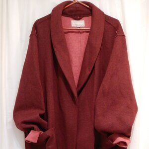 WOOL COAT; WOMAN WITHIN 3X 30/32 BEAUTIFUL CLARET/BURGUNDY/RED WORN ONCE